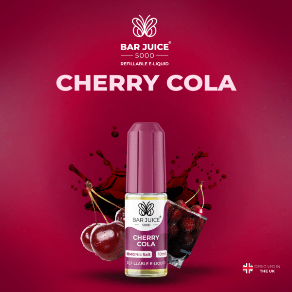 Bar Juice 5000 Cherry Cola 10mg Nic Salt E-Liquid 10ml bottle.